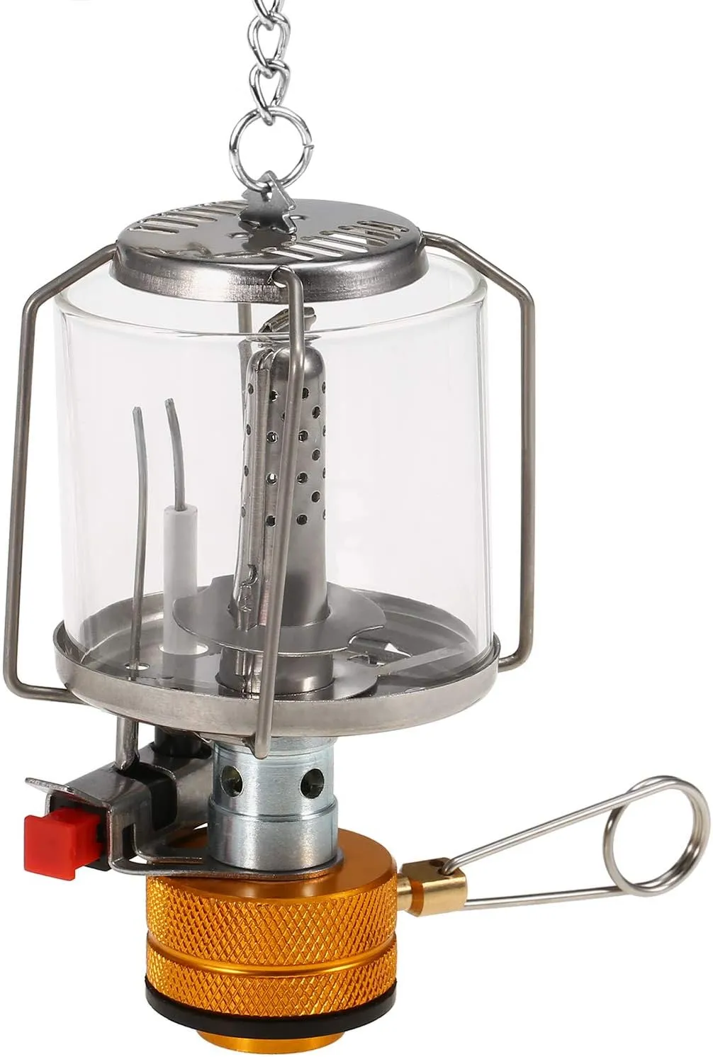 Zmin Outdoor Portable Camping Gas Lantern Piezo Ignition Mini Gas Tent Lamp Light