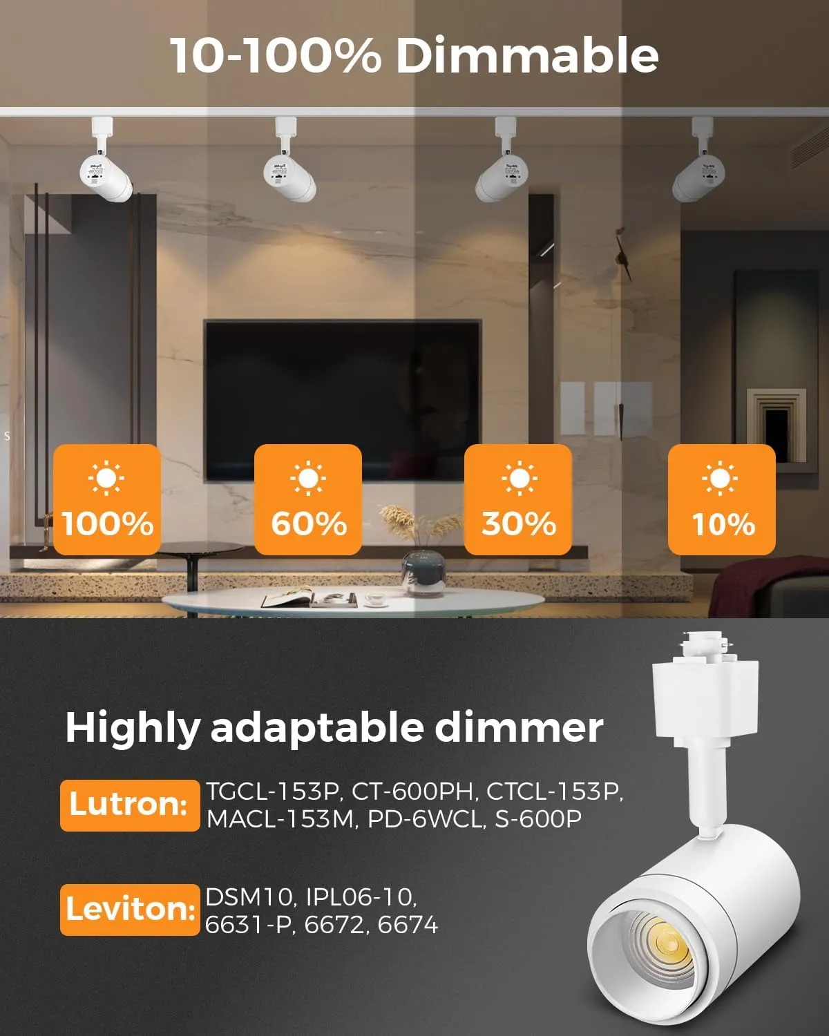 Zoomable 12-Light LED Track Lighting Kit with 13FT H Track Lighting Rail & Floating Canopy Connector, Modern Kitchen Track Lighting Fixtures Ceiling Spotlight, 12W Track Heads 3000K White