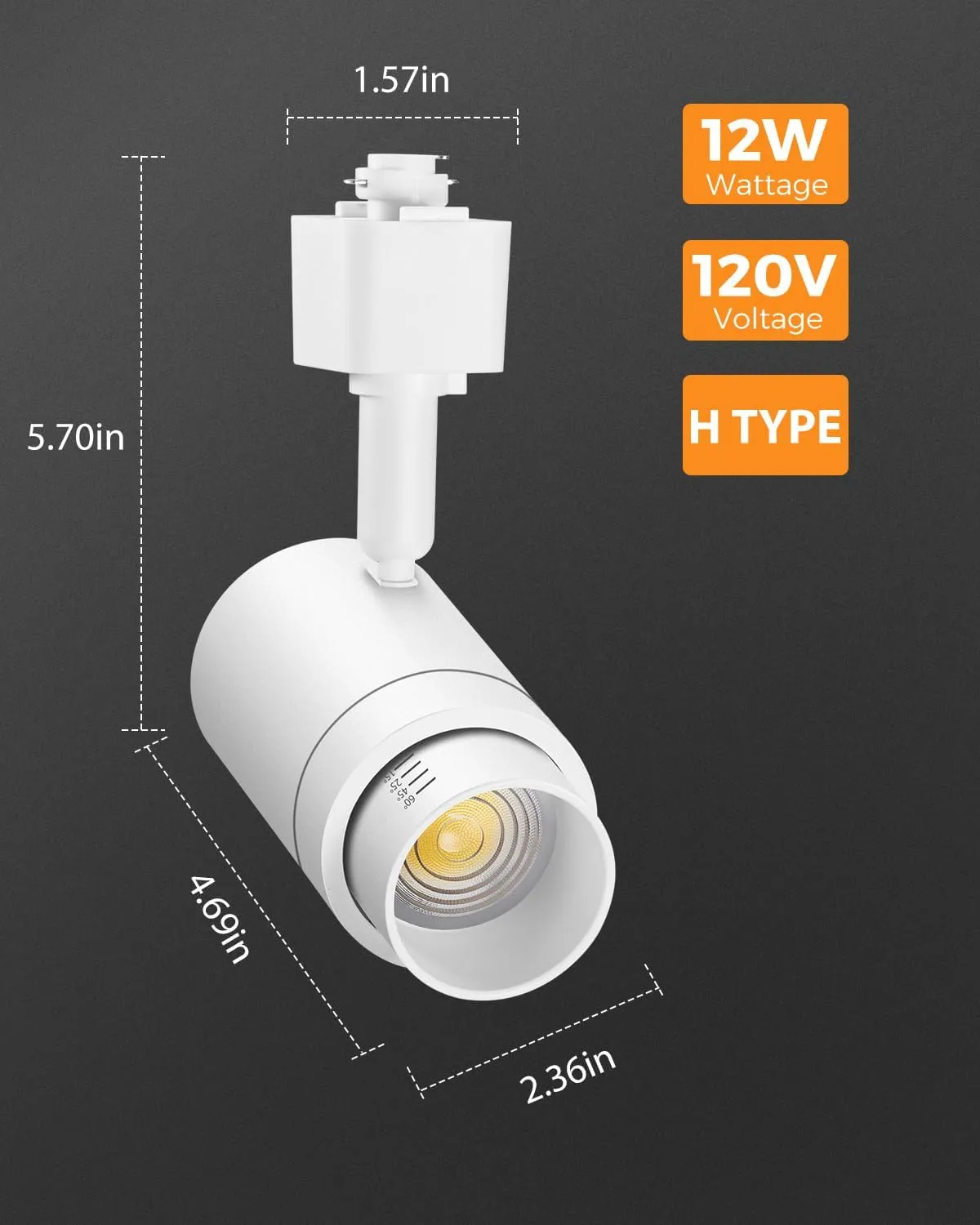 Zoomable 12-Light LED Track Lighting Kit with 13FT H Track Lighting Rail & Floating Canopy Connector, Modern Kitchen Track Lighting Fixtures Ceiling Spotlight, 12W Track Heads 3000K White